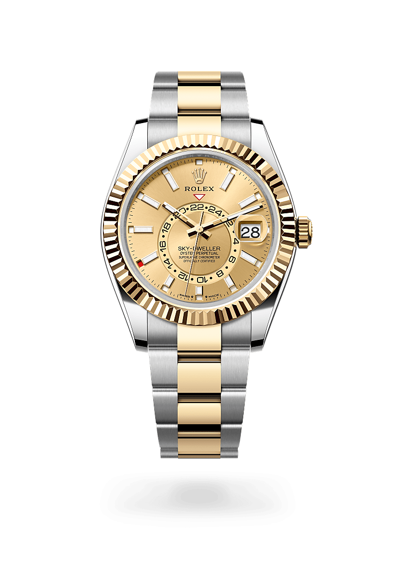 ROLEX SKY DWELLER GOLD WHITE DIAL