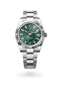 Sky-Dweller Green Dial Stainless Steel Watch