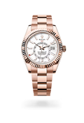 Sky-Dweller Luxury White Dial Rose Gold Watch