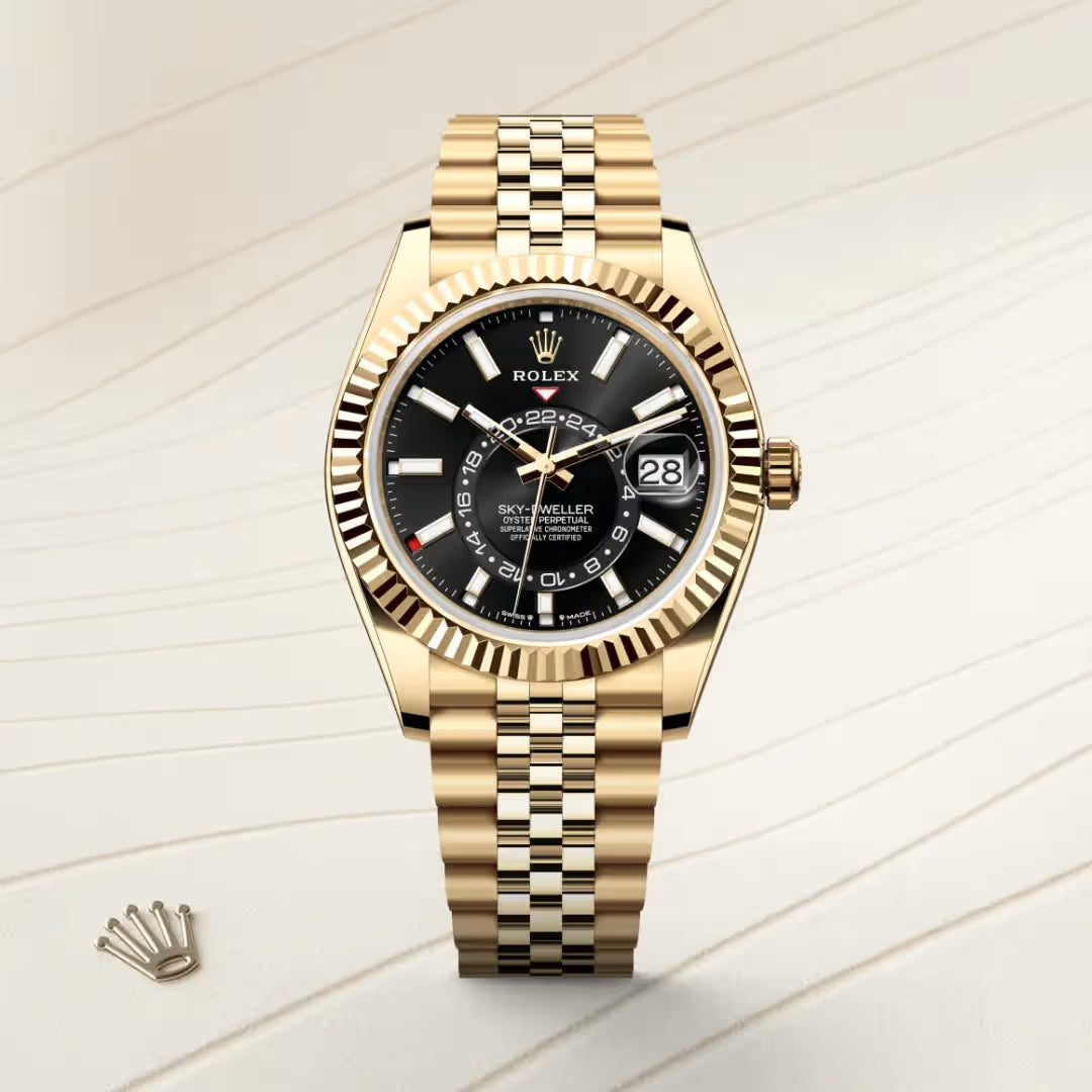 Sky-Dweller Royal Black Dial Gold Watch