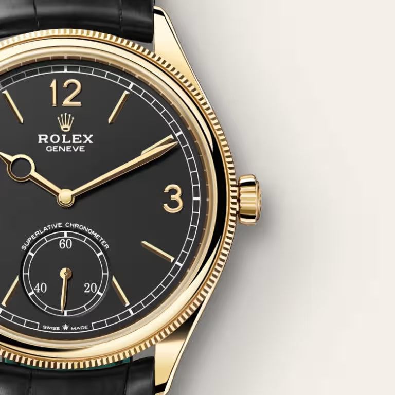 Gold Leather Dress Watch