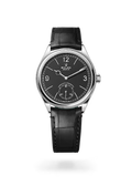 Platinum Leather Dress Watch